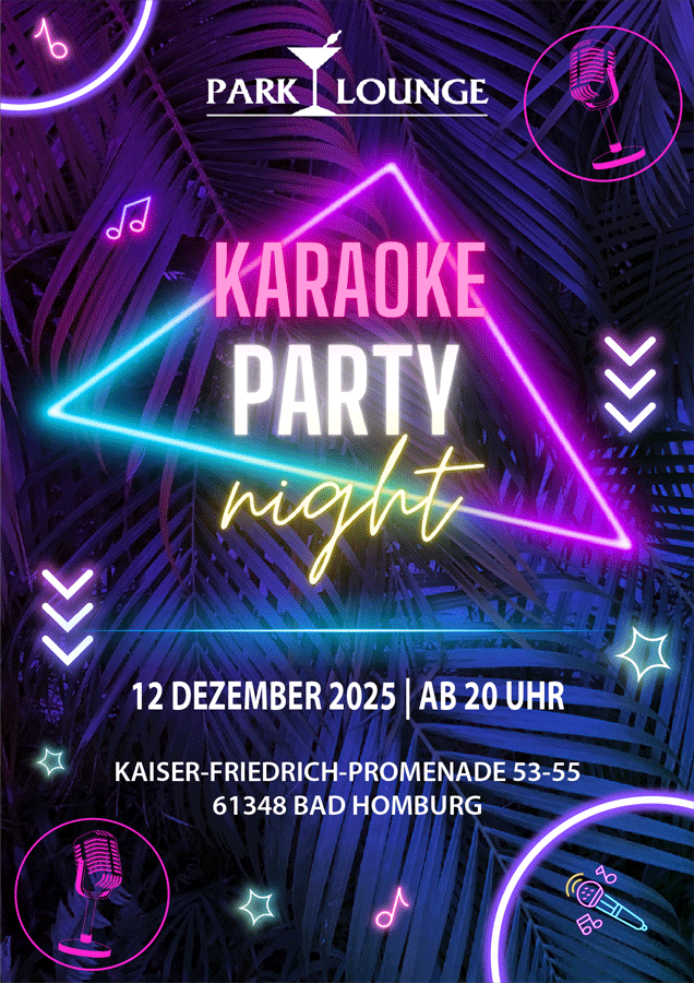 Ankündigung der Karaoke Party im  Dezember.